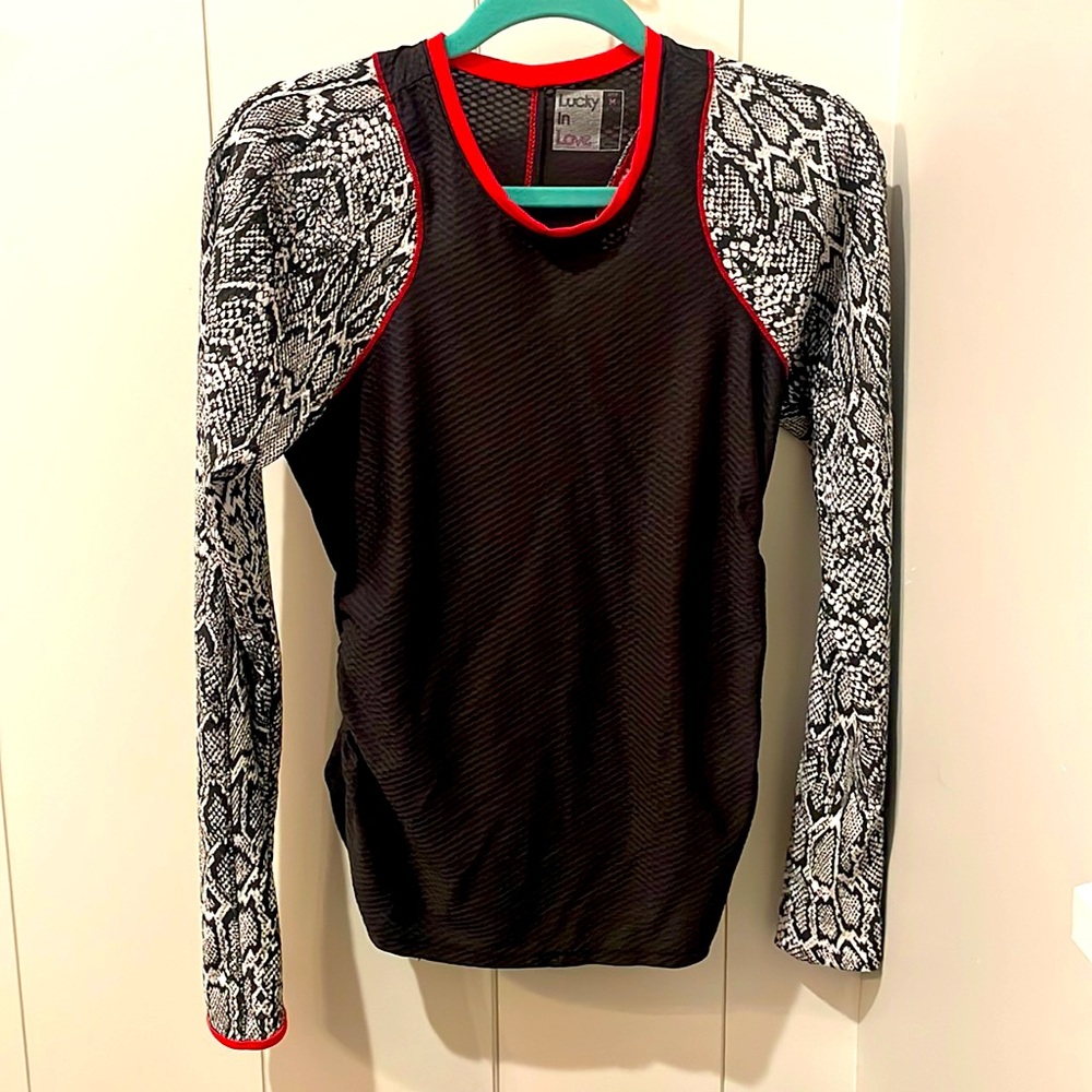 Medium Lucky in Love long sleeve tennis shirt snakeskin